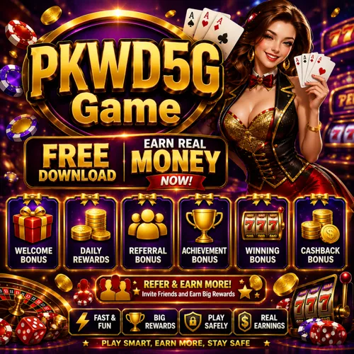 PKWD5G Game poster with bonus rewards and free download offer